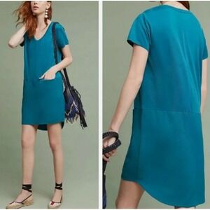 NEW Dolan Left Coast Anthropologie Womens Loren Shift Dress Size XL Stretch Blue